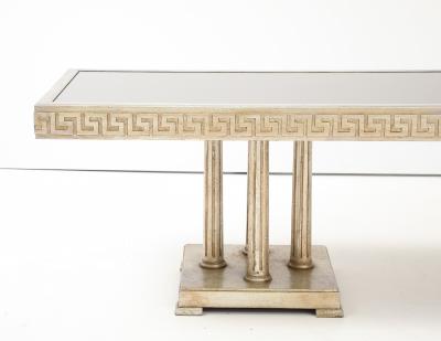 James Mont 1950s Large Gilt and Silver Leafed Greek key Coffee table by James Mont 