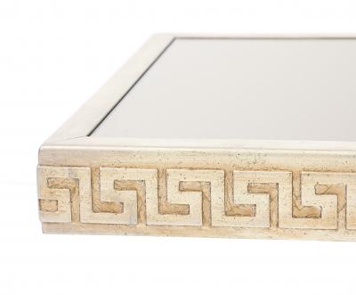 James Mont 1950s Large Gilt and Silver Leafed Greek key Coffee table by James Mont 