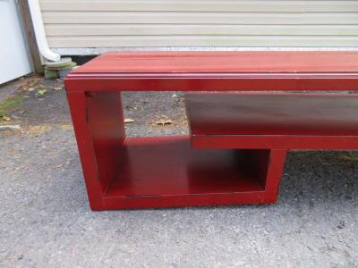 James Mont Asian Modern Paul Frankl Long Cinnabar Bench Mid Century Modern
