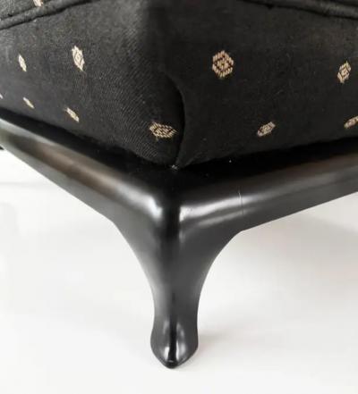 James Mont Asian Modern Upholstered Slipper Chairs in James Mont Style Pair