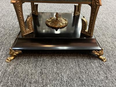 James Mont BEAUTIFUL BRONZE ENAMEL FOO DOG INCENSE BURNER COFFEE TABLE