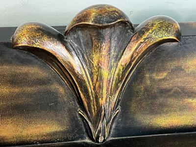 James Mont BEAUTIFUL MID CENTURY MIXED METALLIC LEAF FINISH SIDEBOARD BY JAMES MONT