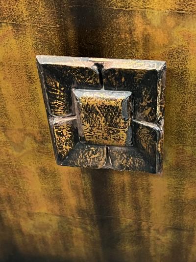 James Mont BEAUTIFUL MID CENTURY MIXED METALLIC LEAF FINISH SIDEBOARD BY JAMES MONT