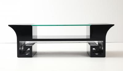 James Mont Black Lacquered Oriental Coffee Table After James Mont