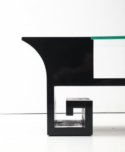 James Mont Black Lacquered Oriental Coffee Table After James Mont