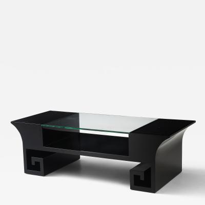 James Mont Black Lacquered Oriental Coffee Table After James Mont