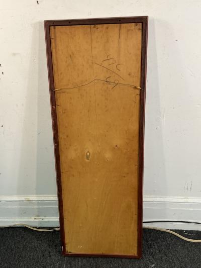 James Mont CARVED WOOD ASIAN THEMED RED BLACK AND GOLD PANEL BY JAMES MONT