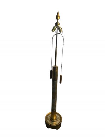 James Mont CHINOISERIE GOLD AND SILVER LEAF WOOD FLOOR LAMP BY JAMES MONT