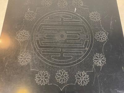 James Mont CHINOISERIE SLATE AND WOOD TABLES IN THE MANNER OF JAMES MONT