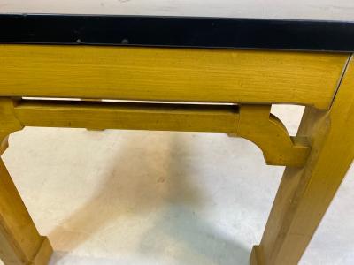 James Mont CHINOISERIE SLATE AND WOOD TABLES IN THE MANNER OF JAMES MONT