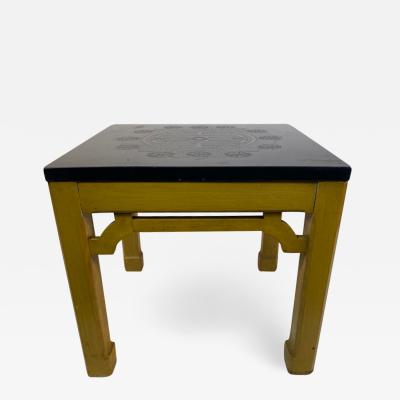 James Mont CHINOISERIE SLATE AND WOOD TABLES IN THE MANNER OF JAMES MONT