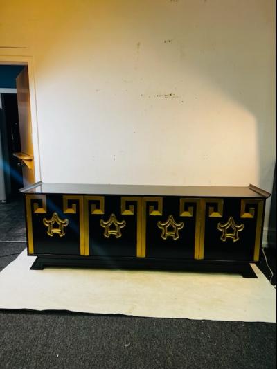James Mont DRAMATIC MODERNIST CHINOISERIE MID CENTURY CABINET ATTRIBUTED TO JAMES MONT