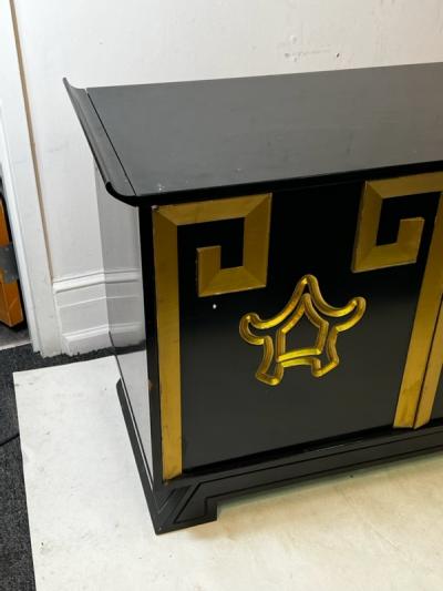 James Mont DRAMATIC MODERNIST CHINOISERIE MID CENTURY CABINET ATTRIBUTED TO JAMES MONT