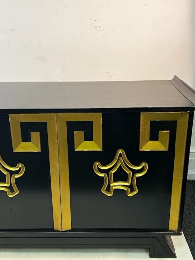 James Mont DRAMATIC MODERNIST CHINOISERIE MID CENTURY CABINET ATTRIBUTED TO JAMES MONT