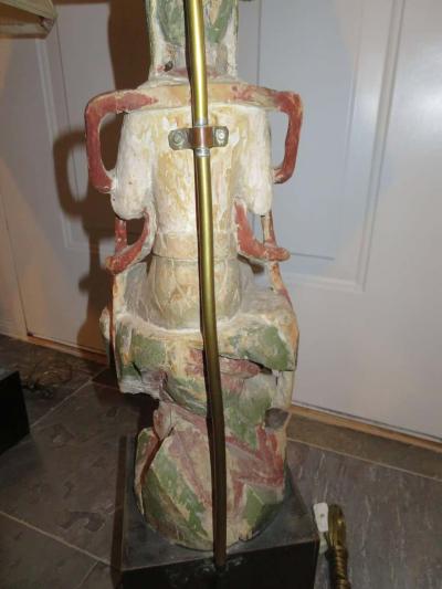 James Mont Dramatic Pair of James Mont Hollywood Regency Chinese Figural Lamps Mid Century
