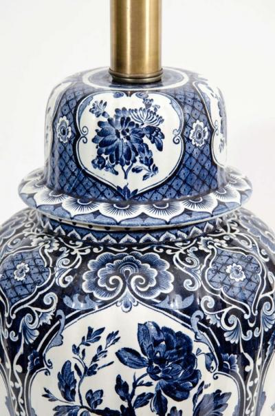 James Mont EXCEPTIONAL PAIR OF BLUE WHITE CHINOISERIE GINGER JAR CERAMIC LAMPS