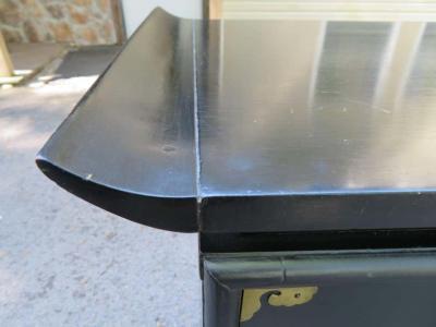 James Mont Fantastic Black Lacquered Chinoiserie Stereo Cabinet Credenza Mid Century Modern