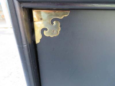 James Mont Fantastic Black Lacquered Chinoiserie Stereo Cabinet Credenza Mid Century Modern