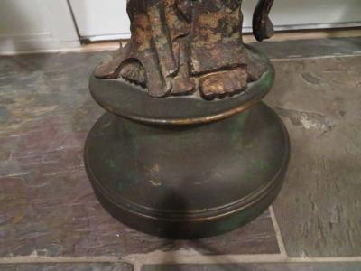James Mont Fantastic Pair of James Mont Style Asian Figural Buddha Lamps Mid Century Modern