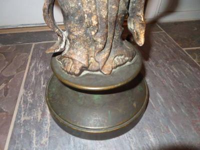 James Mont Fantastic Pair of James Mont Style Asian Figural Buddha Lamps Mid Century Modern