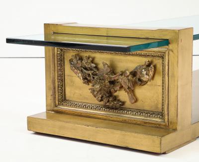 James Mont Glamorous Rare JAMES MONT Carved Gilt Leafed Coffee Table