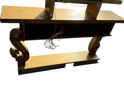 James Mont JAMES MONT GILDED CARVED WOOD CHINOISERIE CONSOLE ILLUMINATED MIRROR