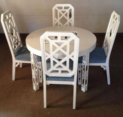 James Mont James Mont Attributed Set of 4 Chairs White Lacquer