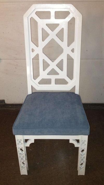 James Mont James Mont Attributed Set of 4 Chairs White Lacquer