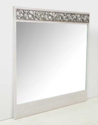 James Mont James Mont Cerused oak Silvered Bamboo Mirror 1 of 2