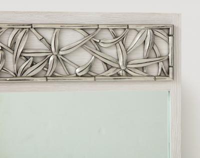 James Mont James Mont Cerused oak Silvered Bamboo Mirror 1 of 2