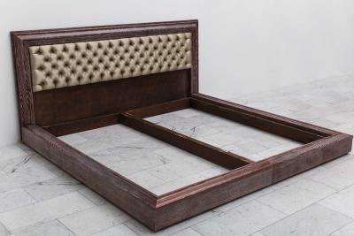 James Mont James Mont Grey Cerused Fumed Oak King Size Bed USA