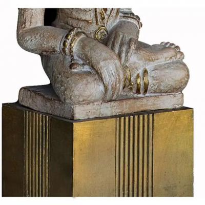 James Mont James Mont Hand Carved Hollywood Regency Buddha Lamp