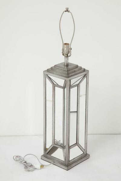 James Mont James Mont Influenced Silver Mirror Lamps