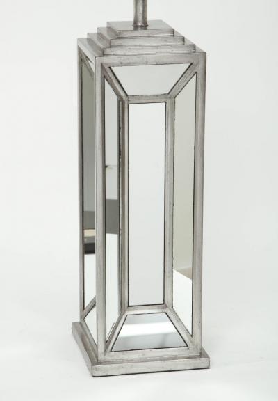 James Mont James Mont Influenced Silver Mirror Lamps