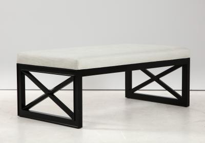 James Mont James Mont Lattice Frame Upholstered Bench