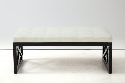 James Mont James Mont Lattice Frame Upholstered Bench