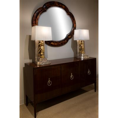 James Mont James Mont Pair of Hand Carved Figural Table Lamps 1950s