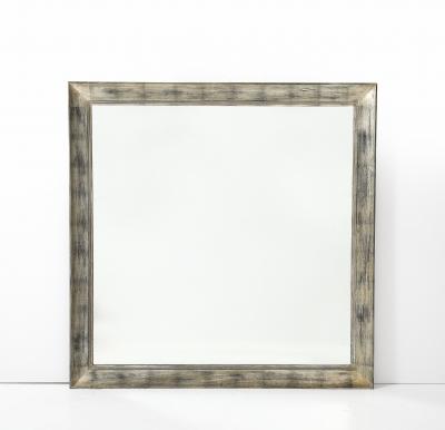 James Mont Large Burnished Silver Leaf Mirror by JAMES MONT