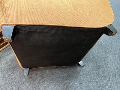 James Mont MID CENTURY AERODYNAMIC ARMCHAIR AND OTTOMAN BY JAMES MONT