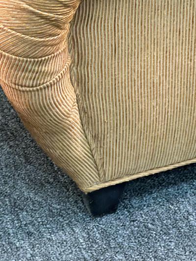 James Mont MID CENTURY AERODYNAMIC ARMCHAIR AND OTTOMAN BY JAMES MONT