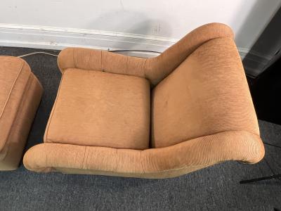 James Mont MID CENTURY AERODYNAMIC ARMCHAIR AND OTTOMAN BY JAMES MONT