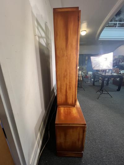 James Mont MID CENTURY CARVED BAMBOO DESIGN LACQUERED WOOD CABINET BY JAMES MONT