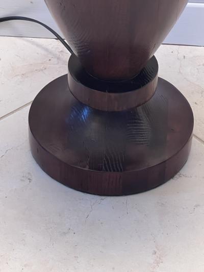 James Mont MID CENTURY CARVED WOOD URN WITH HANDLES LAMPS BY JAMES MONT