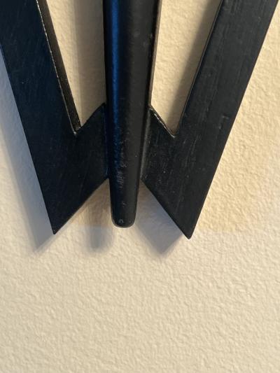 James Mont MID CENTURY MODERNIST BLACK WOOD WALL SHELVES BY JAMES MONT