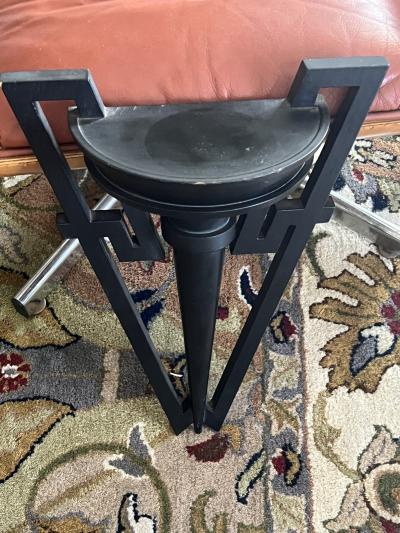 James Mont MID CENTURY MODERNIST BLACK WOOD WALL SHELVES BY JAMES MONT