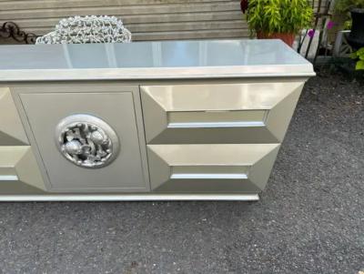 James Mont Magnificent James Mont Goldfish Medallion Trapezoid Credenza Mid Century Modern