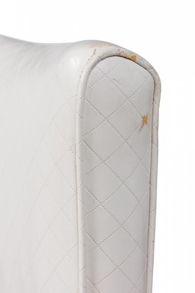James Mont Mid Century American Modern High Back Button Tufted White Lacquered