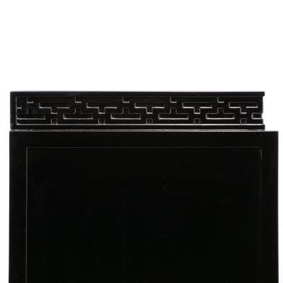 James Mont Mid Century Sideboard in Black Lacquer with Greek Key Detail by James Mont