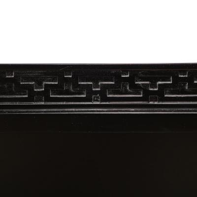 James Mont Mid Century Sideboard in Black Lacquer with Greek Key Detail by James Mont