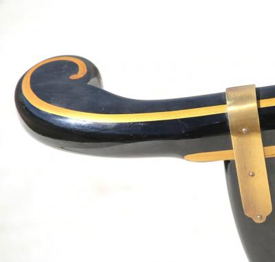 James Mont Ming Style Black Lacquer Brass Low Chair After James Mont